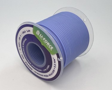 На катушке Медный провод 24AWG 30м 0,2 кв.мм (40*0,08мм) (синий, UL3135) LFW-24Bl в мягкой силиконовой изоляции