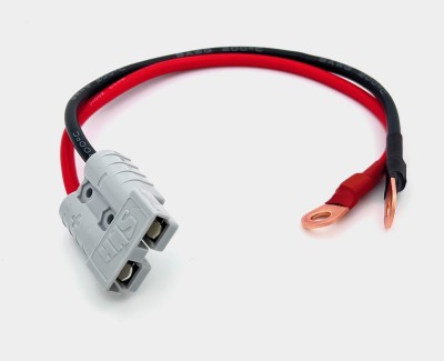 Разъем питания SMH\Goepp SY 50A с силиконовым проводом 8AWG -> клемма 60А, 300мм (Серый)