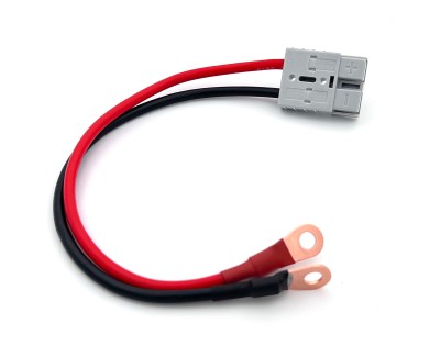 Разъем питания SMH\Goepp SY 50A с силиконовым проводом 8AWG -> клемма 60А, 300мм (Серый)