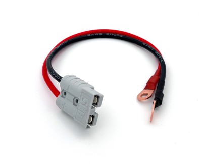 Разъем питания SMH\Goepp SY 50A с силиконовым проводом 8AWG -> клемма 60А, 300мм (Серый)