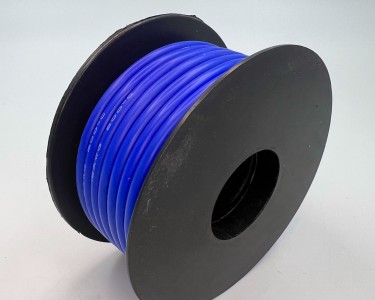 На катушке медный провод 12AWG 10м 3,4 кв.мм (680*0,08мм) (синий, UL3135) LFW-12Bl в мягкой силиконовой изоляции