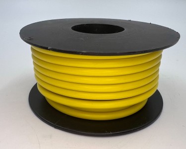 На катушке медный провод 12AWG 10м 3,4 кв.мм (680*0,08мм) (желтый, UL3135) LFW-12Y в мягкой силиконовой изоляции