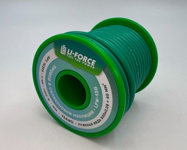 На катушке Медный провод 13AWG 10м 2,5 кв.мм (500*0,08мм) (зеленый, UL3135) LFW-13G в мягкой силиконовой изоляции