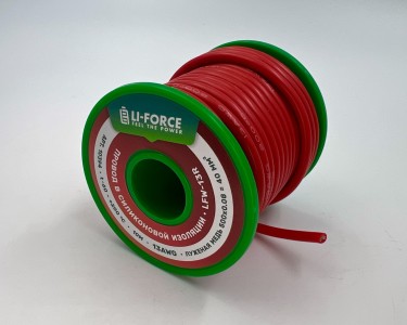 На катушке Медный провод 13AWG 10м 2,5 кв.мм (500*0,08мм) (красный, UL3135) LFW-13R в мягкой силиконовой изоляции