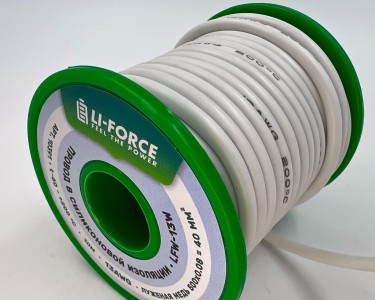 На катушке Медный провод 13AWG 10м 2,5 кв.мм (500*0,08мм) (белый, UL3135) LFW-13W в мягкой силиконовой изоляции