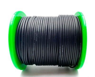 На катушке Медный провод 22AWG 50м 0,3 кв.мм (60*0,08мм) (черный, UL3135) LFW-22B в мягкой силиконовой изоляции