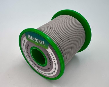 На катушке Медный провод 24AWG 50м 0,2 кв.мм (40*0,08мм) (серый, UL3135) LFW-24Gr в мягкой силиконовой изоляции