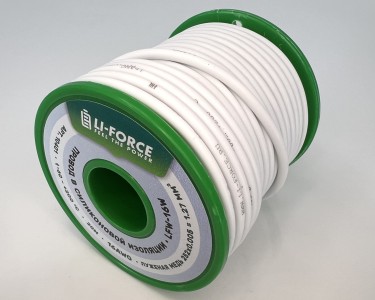 На катушке Медный провод 16AWG 20м 1,27 кв.мм (252*0,08мм) (белый, UL3135) LFW-16W в мягкой силиконовой изоляции