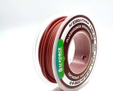 На катушке Медный провод 26AWG 10м 0,14 кв.мм (30*0,08мм) (коричневый, UL3135) LFW-26Br в мягкой силиконовой изоляции