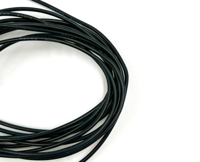 На катушке Медный провод 22AWG 10м 0,3 кв.мм (60*0,08мм) (черный, UL3135) LFW-22B в мягкой силиконовой изоляции