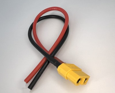 Разъем питания Amass XT60-F с силиконовым проводом 14AWG, 200мм