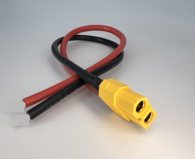 Разъем питания Amass XT60-F с силиконовым проводом 14AWG, 200мм