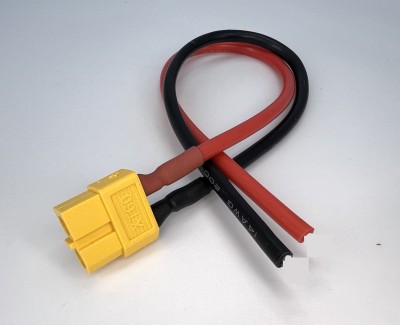 Разъем питания Amass XT60-F с силиконовым проводом 14AWG, 200мм