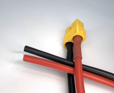 Разъем питания Amass XT60-F с силиконовым проводом 14AWG, 200мм