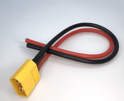 Разъем питания Amass XT60-M с силиконовым проводом 14AWG, 200мм