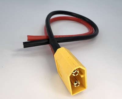 Разъем питания Amass XT60-M с силиконовым проводом 14AWG, 200мм