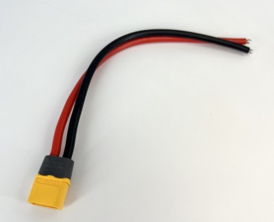 Разъем питания Amass XT60H-M с силиконовым проводом 12AWG, 200мм