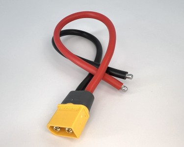 Разъем питания Amass XT60H-M с силиконовым проводом 12AWG, 200мм