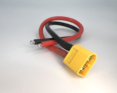 Разъем питания Amass XT60-M с силиконовым проводом 12AWG, 200мм