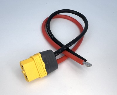 Разъем питания Amass XT60H-F с силиконовым проводом 14AWG, 200мм