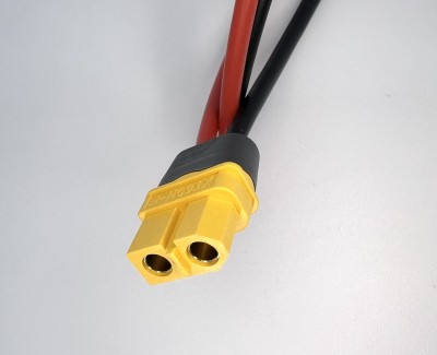 Разъем питания Amass XT60H-F с силиконовым проводом 14AWG, 200мм