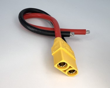 Разъем питания Amass XT90H-F с силиконовым проводом 10AWG, 200мм