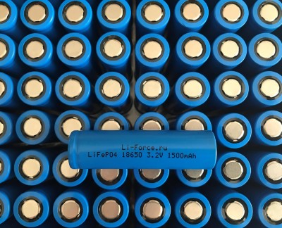 LiFePO4 3.2V, LF18650, 1500 мАч (аккумулятор литий-железо-фосфатный, 18650)