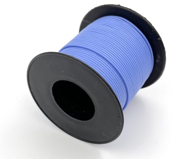 На катушке Медный провод 22AWG 30м 0,3 кв.мм (60*0,08мм) (синий, UL3135) LFW-22Bl в мягкой силиконовой изоляции