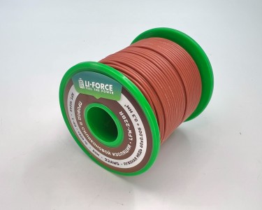 На катушке Медный провод 22AWG 50м 0,3 кв.мм (60*0,08мм) (коричневый, UL3135) LFW-22Br в мягкой силиконовой изоляции