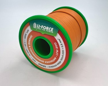 На катушке Медный провод 20AWG 50м 0,5 кв.мм (100*0,08мм) (оранжевый, UL3135) LFW-20O в мягкой силиконовой изоляции