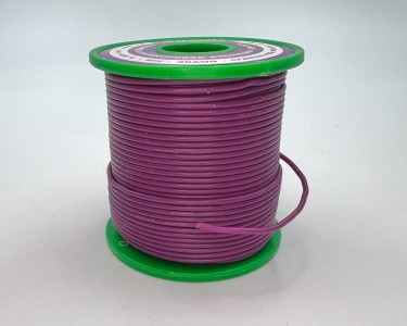 На катушке Медный провод 20AWG 50м 0,5 кв.мм (100*0,08мм) (фиолетовый, UL3135) LFW-20V в мягкой силиконовой изоляции