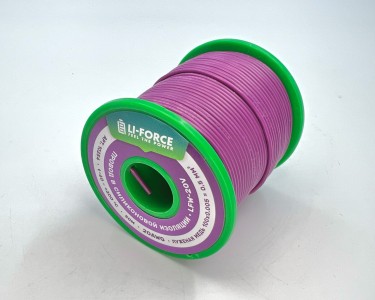На катушке Медный провод 20AWG 50м 0,5 кв.мм (100*0,08мм) (фиолетовый, UL3135) LFW-20V в мягкой силиконовой изоляции