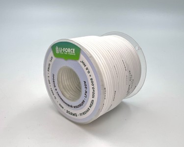 На катушке Медный провод 20AWG 30м 0,5 кв.мм (100*0,08мм) (белый, UL3135) LFW-20W в мягкой силиконовой изоляции
