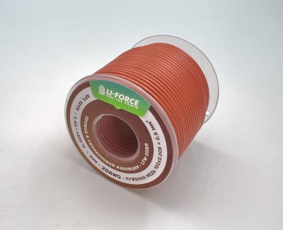 На катушке Медный провод 20AWG 30м 0,5 кв.мм (100*0,08мм) (коричневый, UL3135) LFW-20Br в мягкой силиконовой изоляции