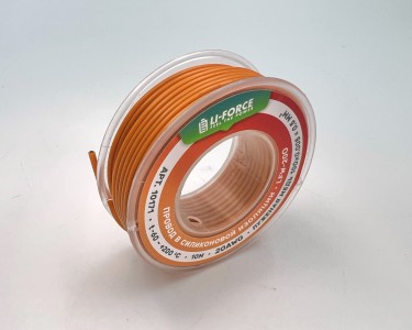 На катушке Медный провод 20AWG 10м 0,5 кв.мм (100*0,08мм) (оранжевый, UL3135) LFW-20O в мягкой силиконовой изоляции