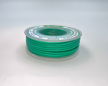 На катушке Медный провод 20AWG 10м 0,5 кв.мм (100*0,08мм) (зеленый, UL3135) LFW-20G в мягкой силиконовой изоляции