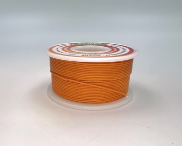 На катушке Медный провод 30AWG 20м 0,06 кв.мм (11*0,08мм) (оранжевый, UL3135) LFW-30O в мягкой силиконовой изоляции