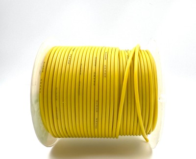 На катушке Медный провод 26AWG 30м 0,14 кв.мм (30*0,08мм) (желтый, UL3135) LFW-26Y в мягкой силиконовой изоляции