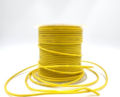 На катушке Медный провод 26AWG 30м 0,14 кв.мм (30*0,08мм) (желтый, UL3135) LFW-26Y в мягкой силиконовой изоляции