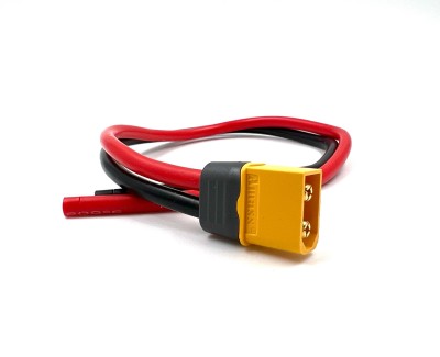 Разъем питания Amass XT60H-M с силиконовым проводом 12AWG, 300мм