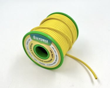 На катушке Медный провод 16AWG 20м 1,27 кв.мм (252*0,08мм) (желтый, UL3135) LFW-16Y в мягкой силиконовой изоляции