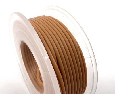 На катушке Медный провод 24AWG 10м 0,2 кв.мм (40*0,08мм) (оранжевый, UL3135) LFW-24O в мягкой силиконовой изоляции
