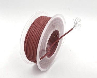 На катушке Медный провод 24AWG 10м 0,2 кв.мм (40*0,08мм) (коричневый, UL3135) LFW-24Br в мягкой силиконовой изоляции