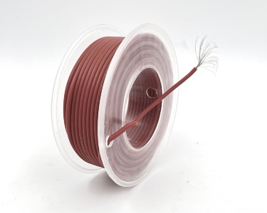 На катушке Медный провод 24AWG 10м 0,2 кв.мм (40*0,08мм) (коричневый, UL3135) LFW-24Br в мягкой силиконовой изоляции