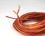 Плетеный трехжильный провод (силикон) 23AWG 3*0,25 мм² (коричневый/красный/оранжевый, UL3135) LFW-23