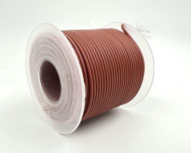 На катушке Медный провод 24AWG 30м 0,2 кв.мм (40*0,08мм) (коричневый, UL3135) LFW-24Br в мягкой силиконовой изоляции
