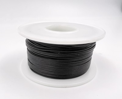 На катушке Медный провод 30AWG 10м 0,06 кв.мм (11*0,08мм) (черный, UL3135) LFW-30B в мягкой силиконовой изоляции