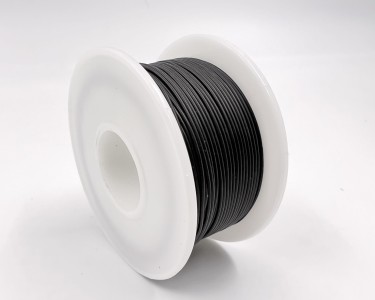 На катушке Медный провод 30AWG 10м 0,06 кв.мм (11*0,08мм) (черный, UL3135) LFW-30B в мягкой силиконовой изоляции