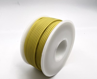 На катушке Медный провод 28AWG 10м 0,08 кв.мм (16*0,08мм) (желтый, UL3135) LFW-28Y в мягкой силиконовой изоляции