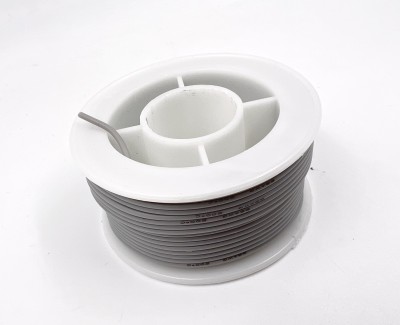 На катушке Медный провод 28AWG 10м 0,08 кв.мм (16*0,08мм) (серый, UL3135) LFW-28Gr в мягкой силиконовой изоляции